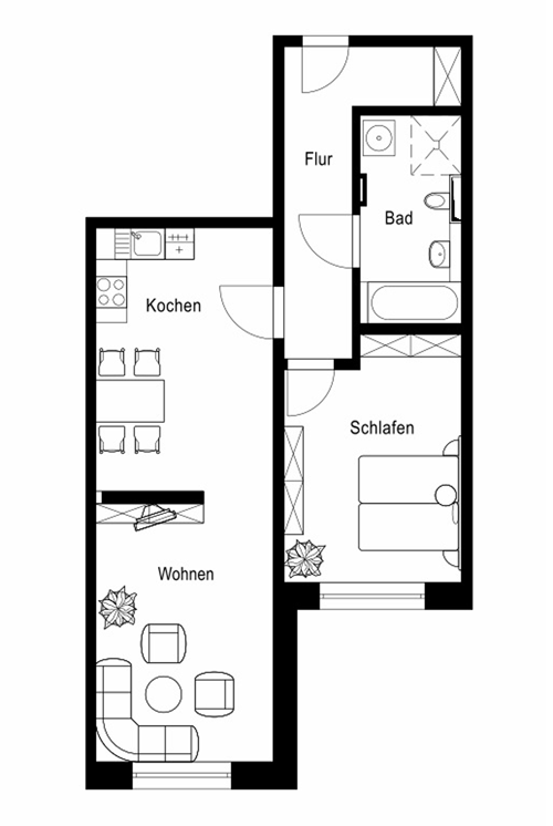Gerichtsweg 14 - 2-Raum-Wohnung Typ D